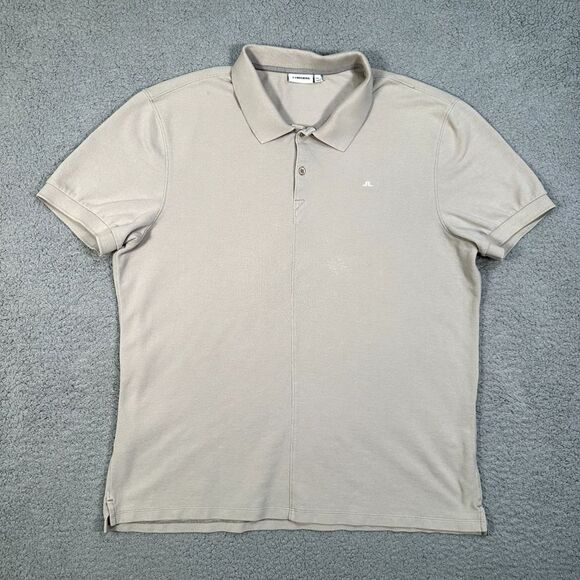 J Lindeberg Shirt Mens 2XL XXL‎ Tan Golf Polo Casual Preppy Performance Stretch - Picture 1 of 11